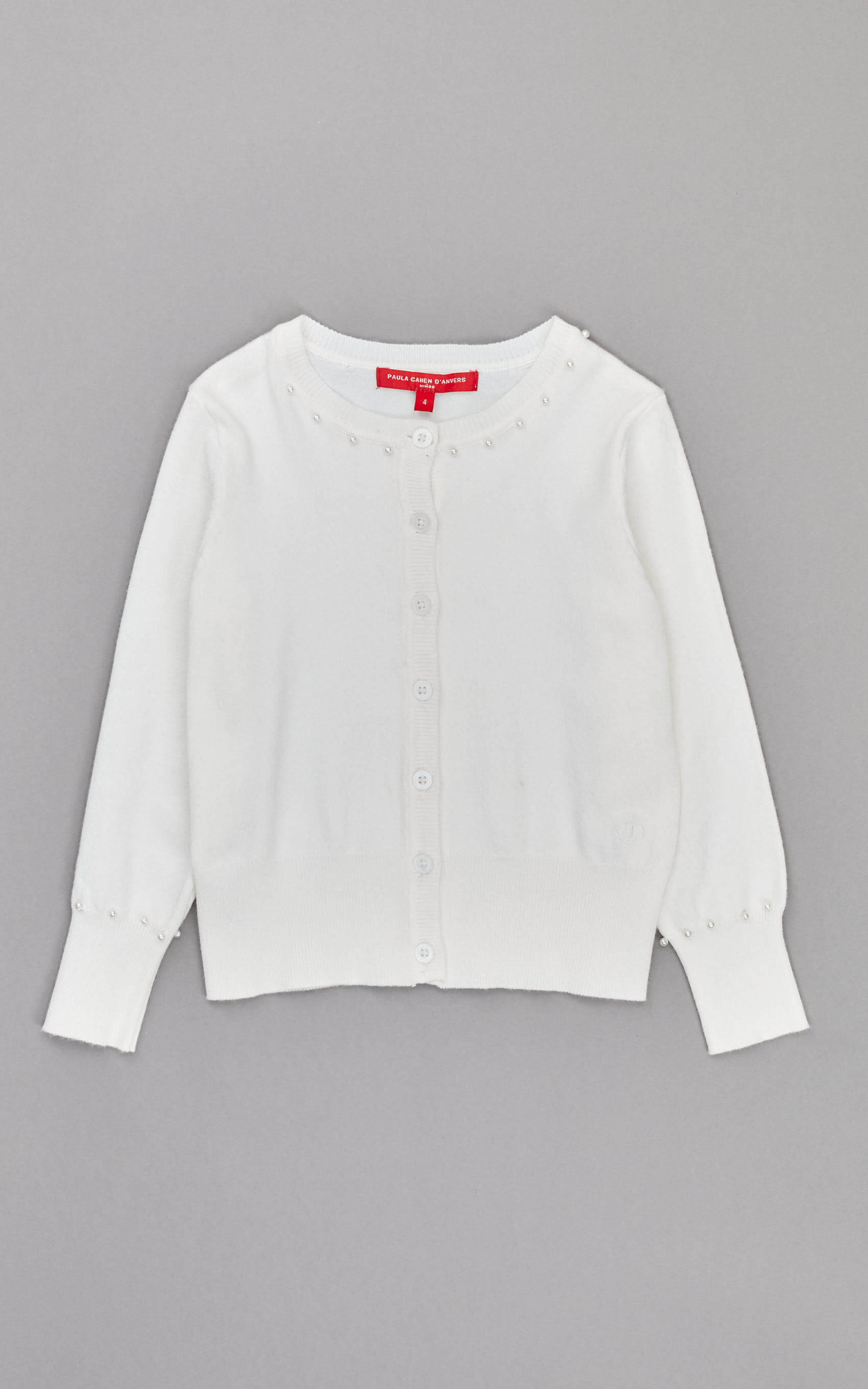 Cardigan tejido de punto crudo