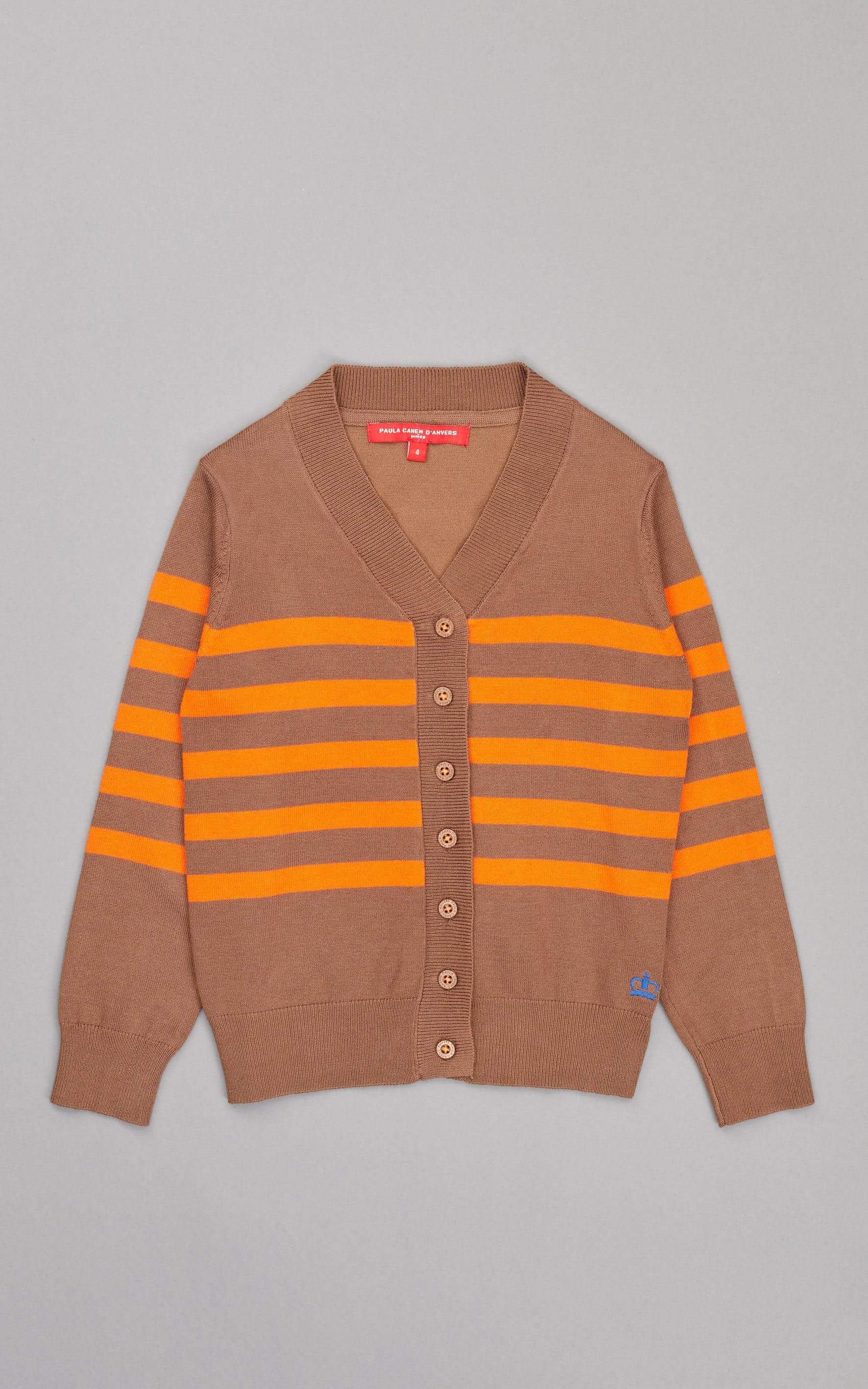 Cardigan tejido rayado a dos colores