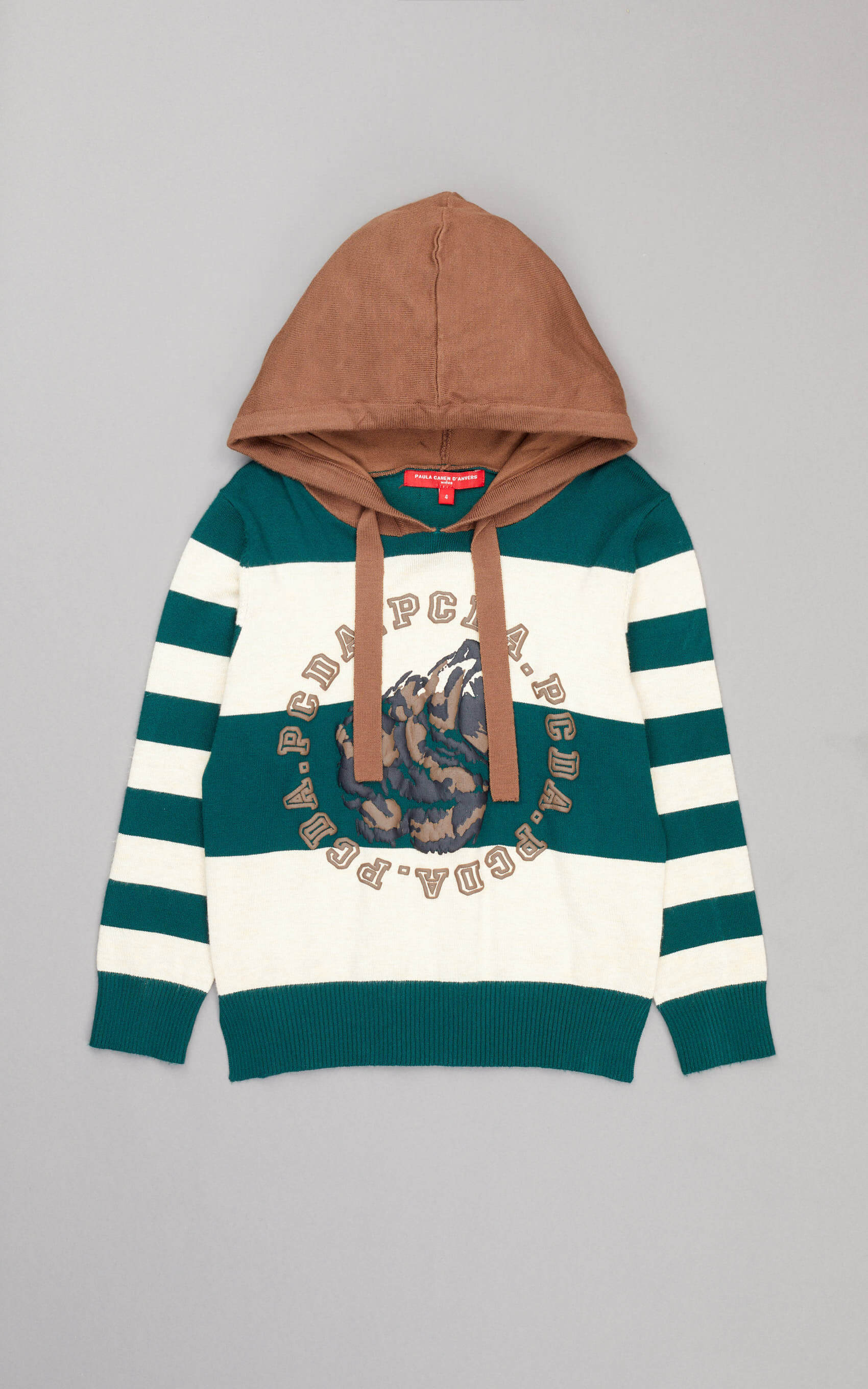 Sweater tejido rayado con capucha
