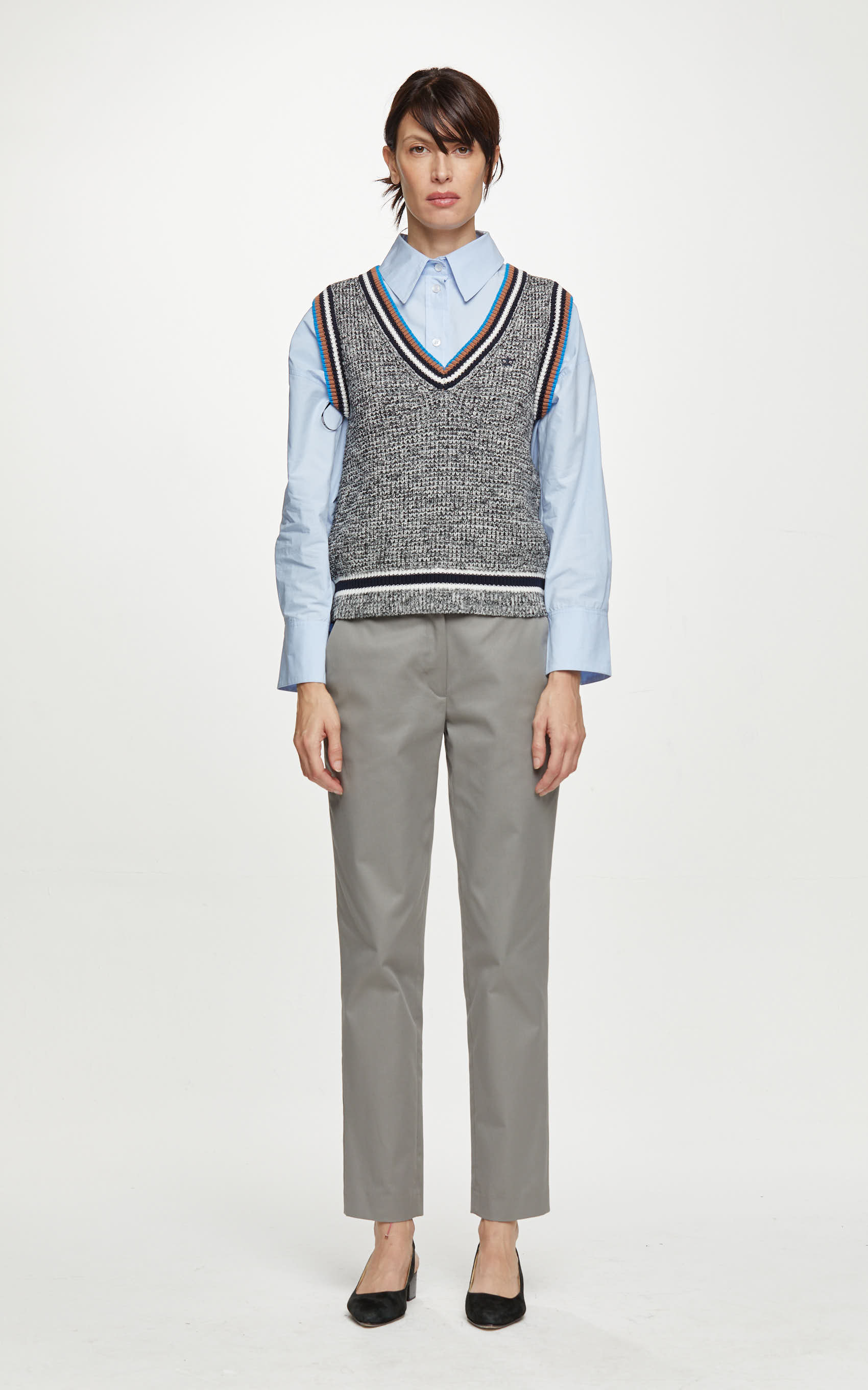 Chaleco Off White Y Negro