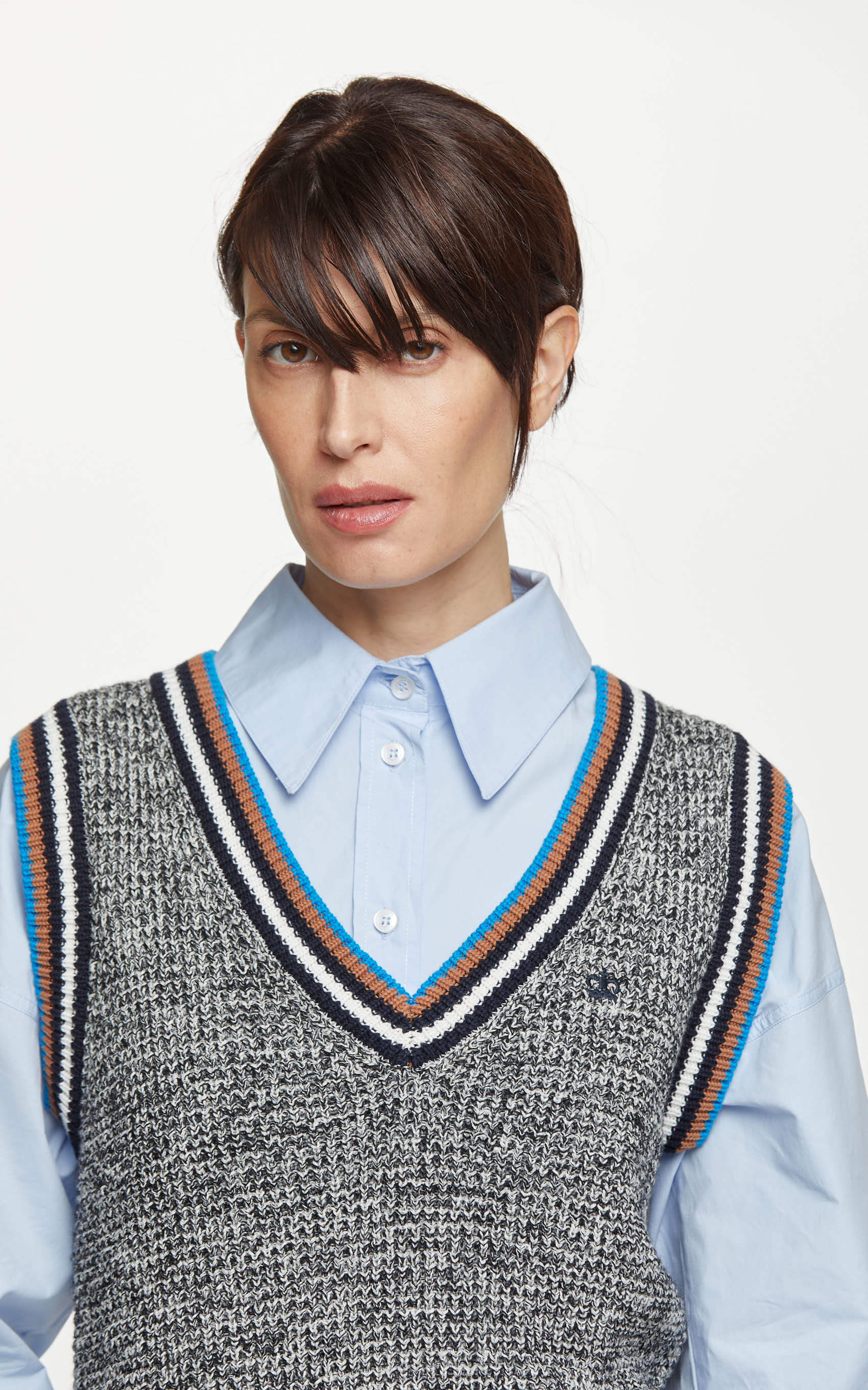 Chaleco Off White Y Negro